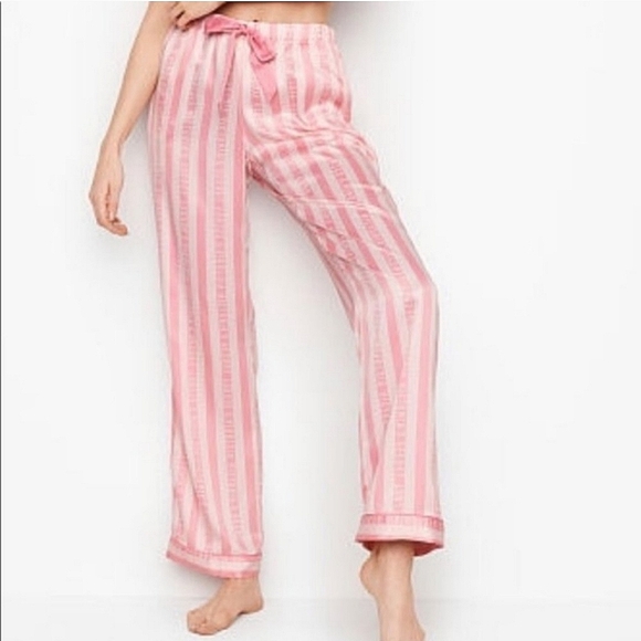 🔥LAST 1🔥NIB VS ICONIC PINK STRIPES PJ PANTS - Picture 1 of 5